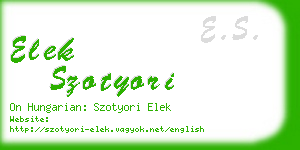 elek szotyori business card